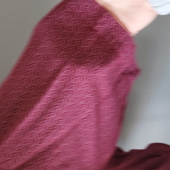 Toscano maroon with white print button down shirt - Picture 5 of 7